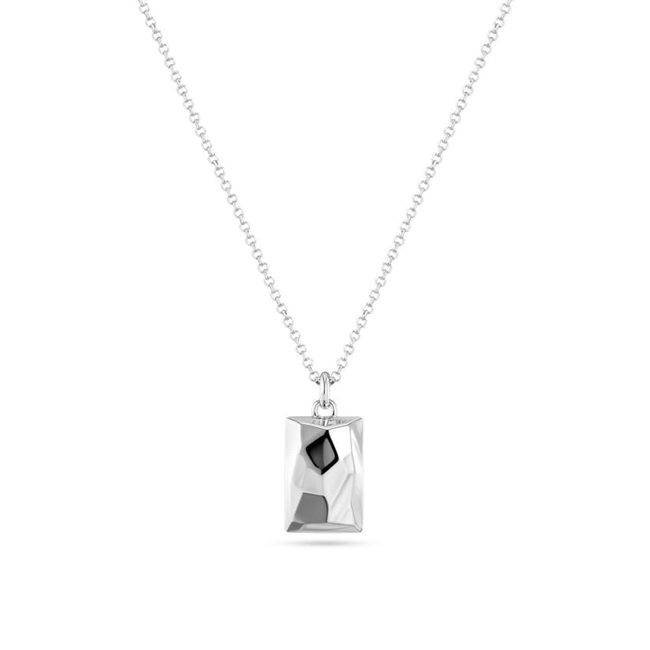 Sterling Silver Roccia Rettangolo Necklace SJ-P2728