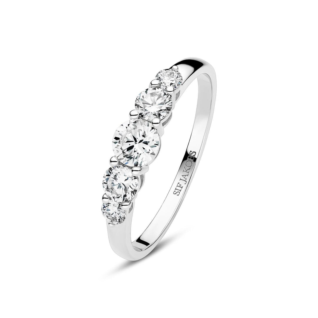 14k White Gold Tiara Diamond Ring SJ-R2520-WD-WG