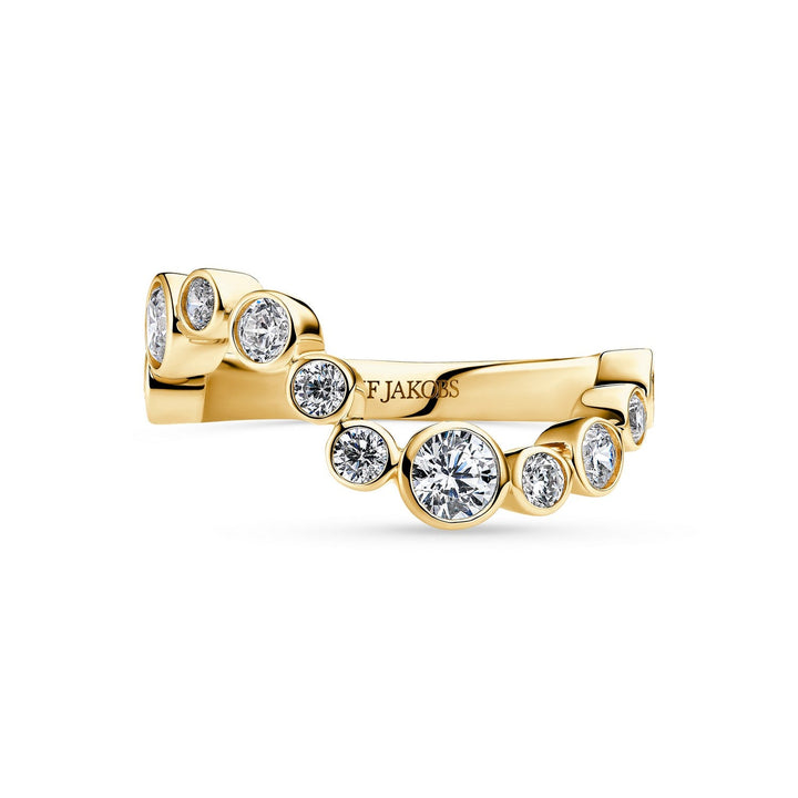 Sif Jakobs 18k Gold Plated Sardinien Wave Ring SJ-R2631-CZ-YG