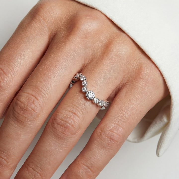 Sif Jakobs 925 Sterling Silver Sardinien Wave Ring SJ-R2631-CZ