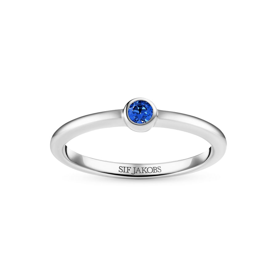 Sterling Silver Blue Zirconia Sarzana Uno Ring SJ-R2632-BL