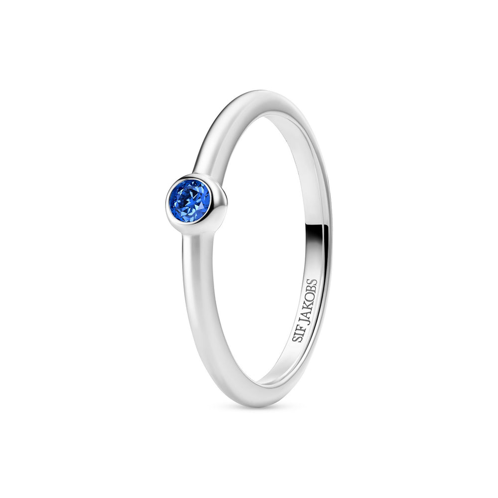 Sterling Silver Blue Zirconia Sarzana Uno Ring SJ-R2632-BL