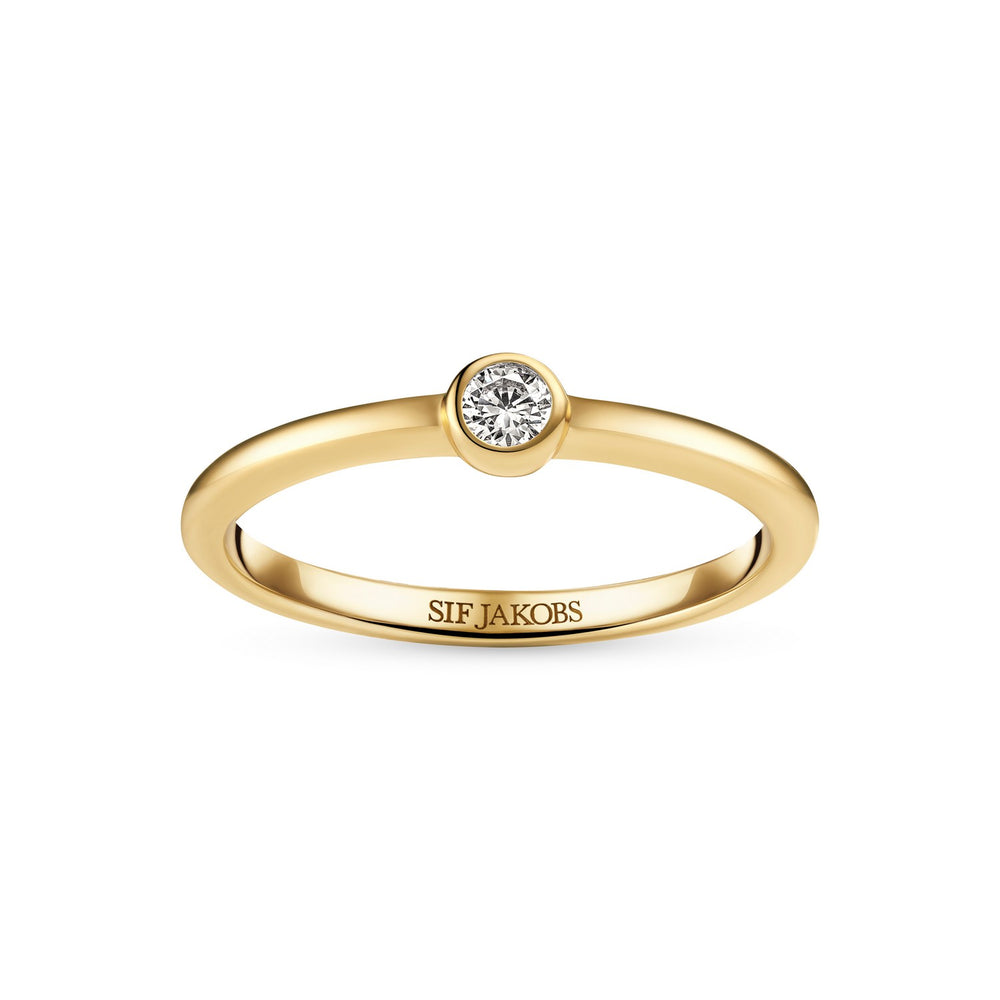 18k Gold Plated White Zirconia Sarzana Uno Ring SJ-R2632-CZ-YG