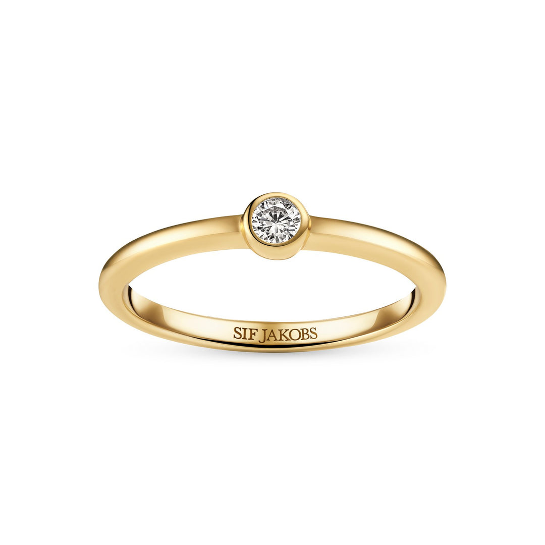 18k Gold Plated White Zirconia Sarzana Uno Ring SJ-R2632-CZ-YG