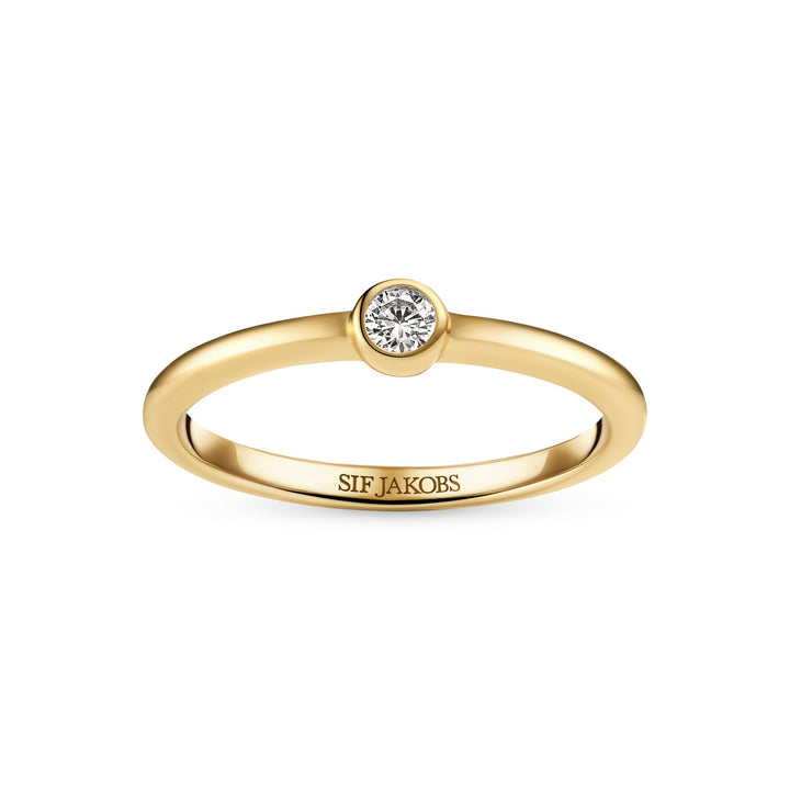 18k Gold Plated White Zirconia Sarzana Uno Ring SJ-R2632-CZ-YG