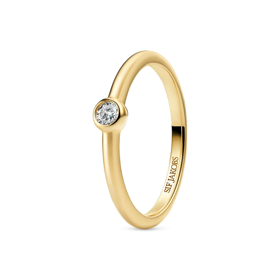 18k Gold Plated White Zirconia Sarzana Uno Ring SJ-R2632-CZ-YG