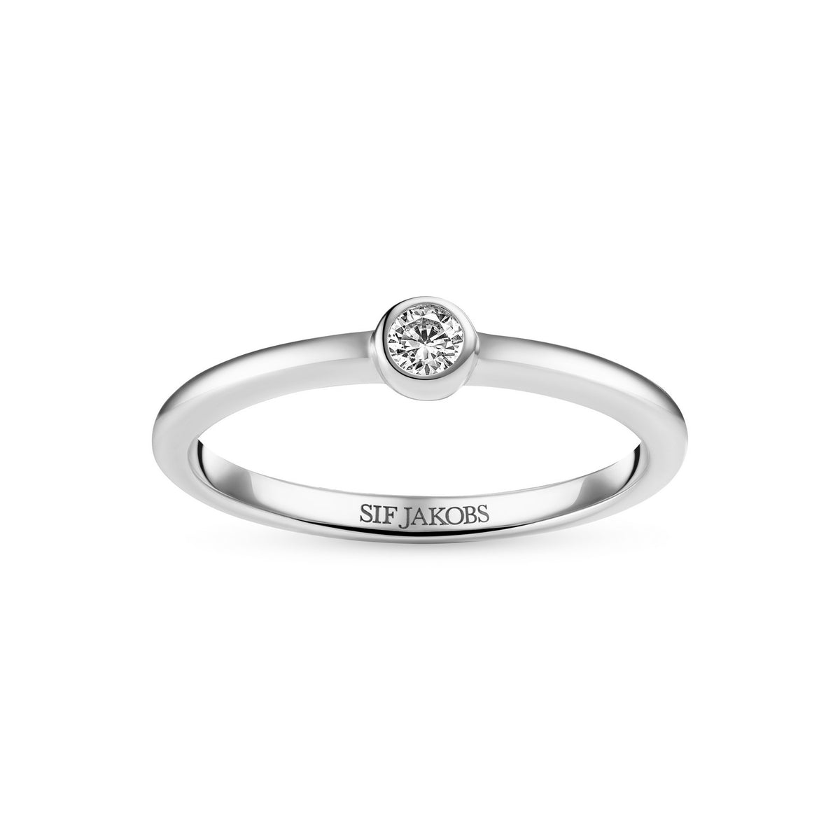 Sterling Silver White Zirconia Sarzana Uno Ring SJ-R2632-CZ