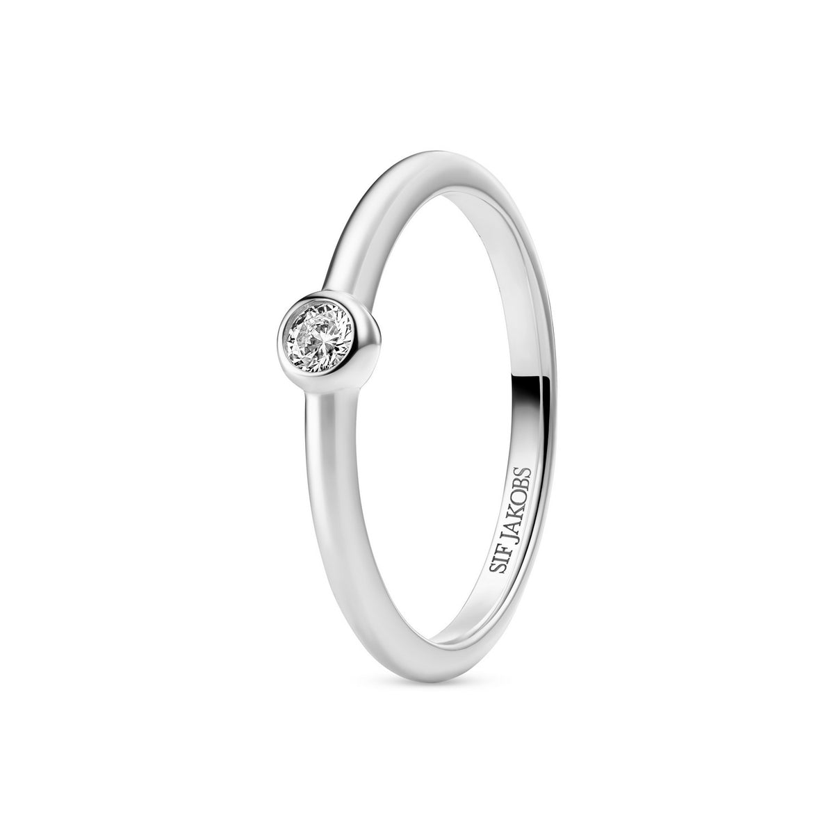 Sterling Silver White Zirconia Sarzana Uno Ring SJ-R2632-CZ