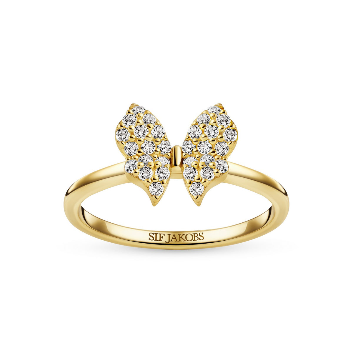18k Gold Plated White Zirconia Farfalla Ring SJ-R2700-CZ-YG