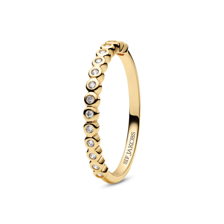18K Gold Plated White Zirconia Sarzana Ring SJ-R2750-CZ-YG