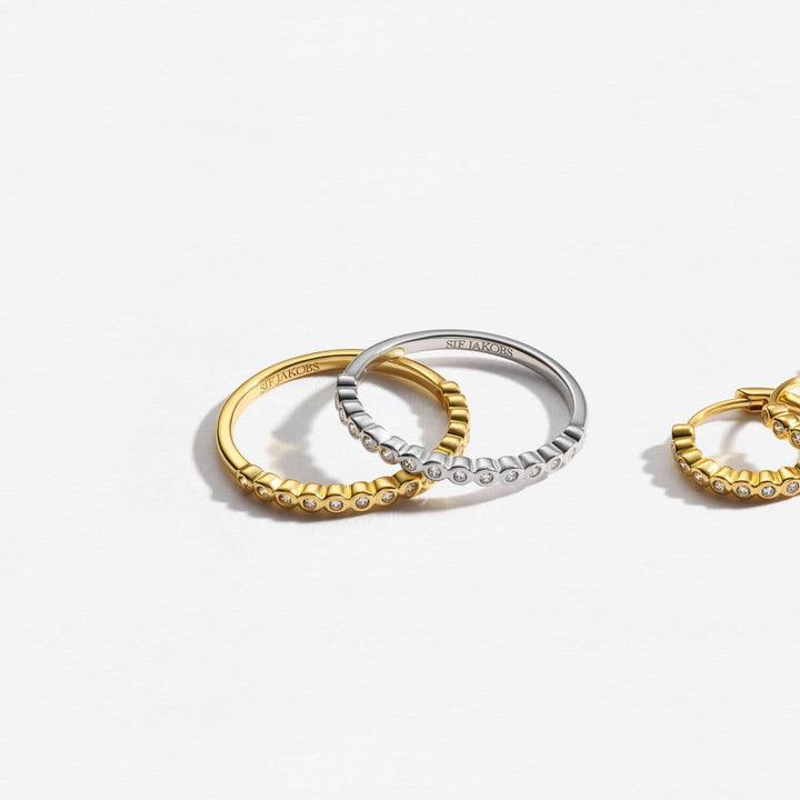 18K Gold Plated White Zirconia Sarzana Ring SJ-R2750-CZ-YG