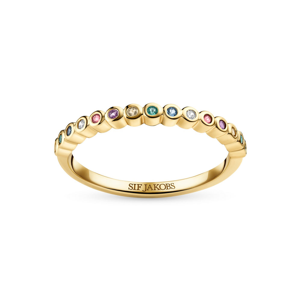18k Gold Plated Multicoloured Zirconia Sarzana Ring SJ-R2750-XCZ-YG