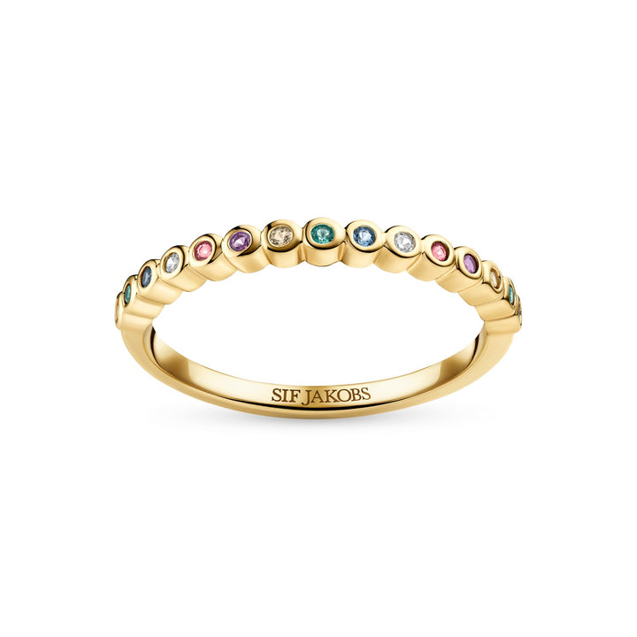18k Gold Plated Multicoloured Zirconia Sarzana Ring SJ-R2750-XCZ-YG