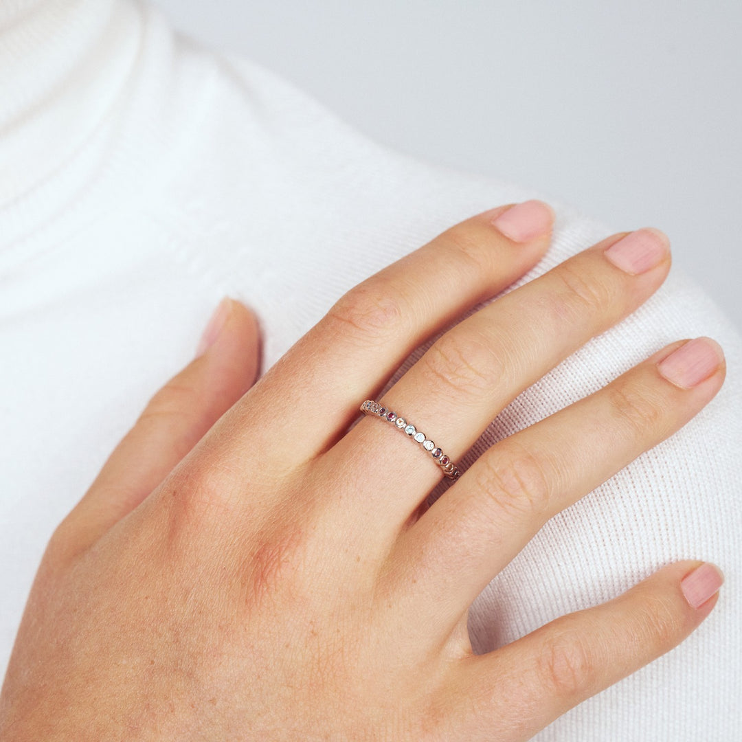 Sterling Silver Multicoloured Zirconia Sarzana Ring SJ-R2750-XCZ