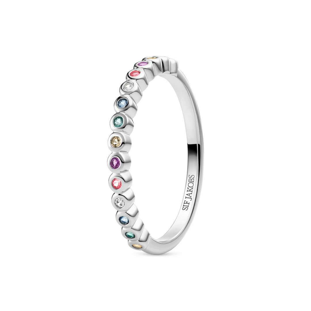 Sterling Silver Multicoloured Zirconia Sarzana Ring SJ-R2750-XCZ