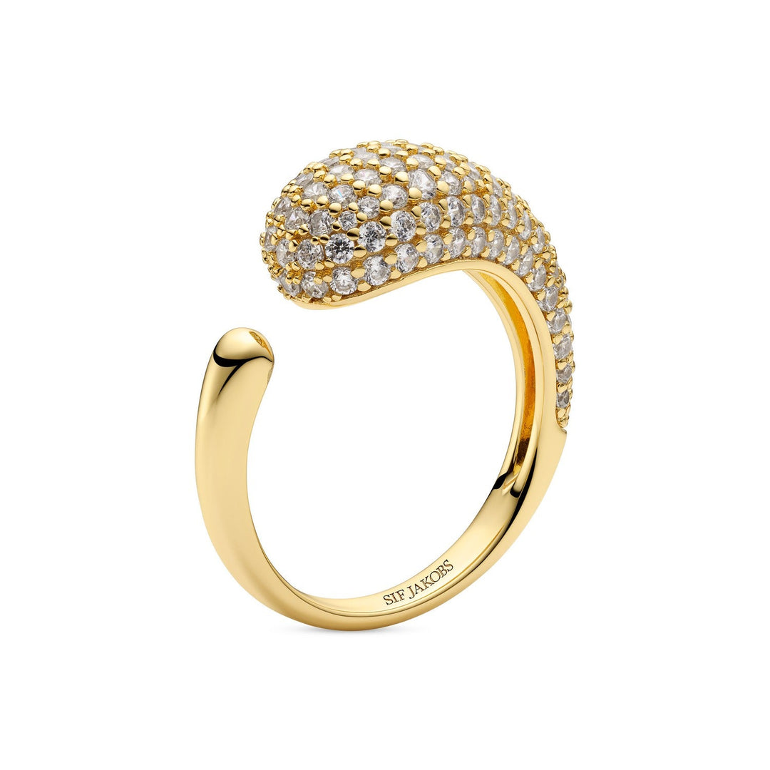 Sif Jakobs 18K gold plated Goccia Piccolo Ring SJ-R2753-CZ-YG