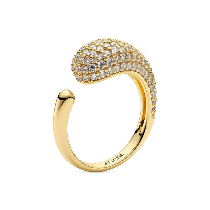 Sif Jakobs 18K gold plated Goccia Piccolo Ring SJ-R2753-CZ-YG