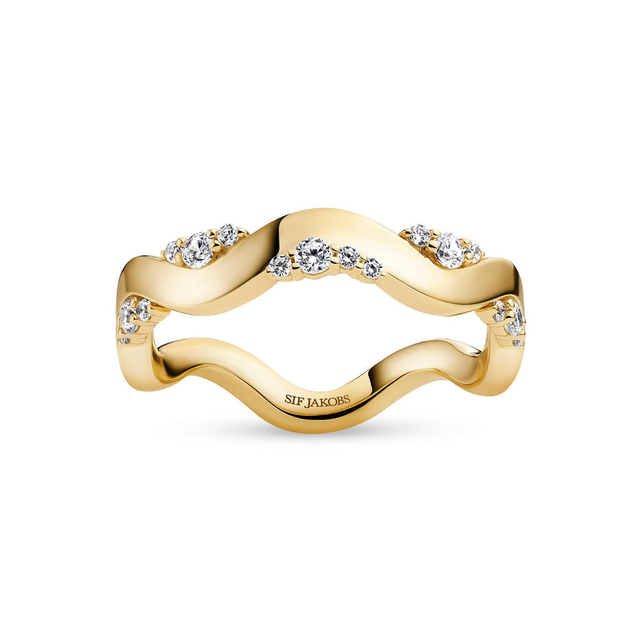 Sif Jakobs 18k Gold Plated Ellera Waves Altro Ring SJ-R2762-CZ-YG