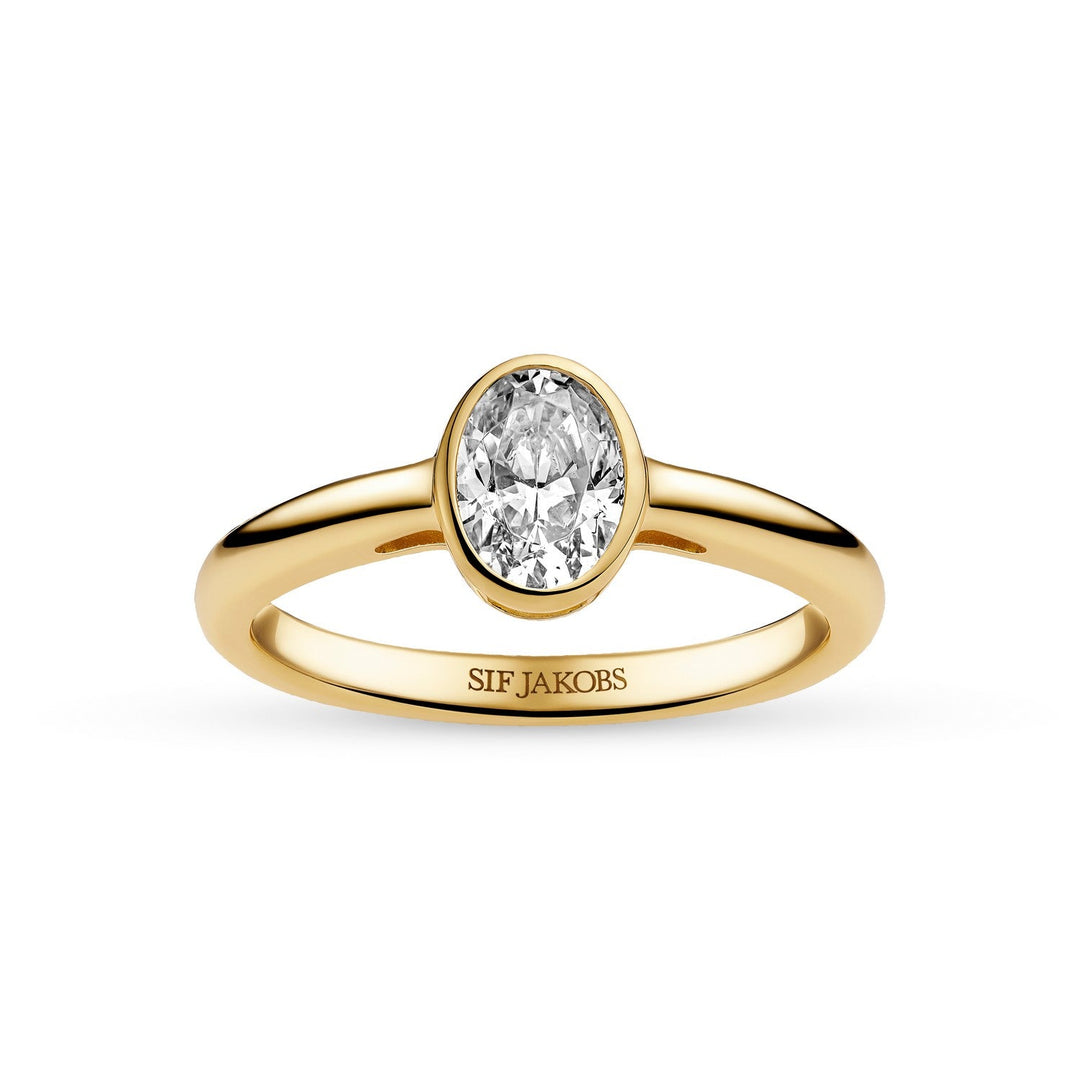 Sif Jakobs 18k Gold Plated Sardinien Ovale Piccolo Ring SJ-R2795-CZ-YG