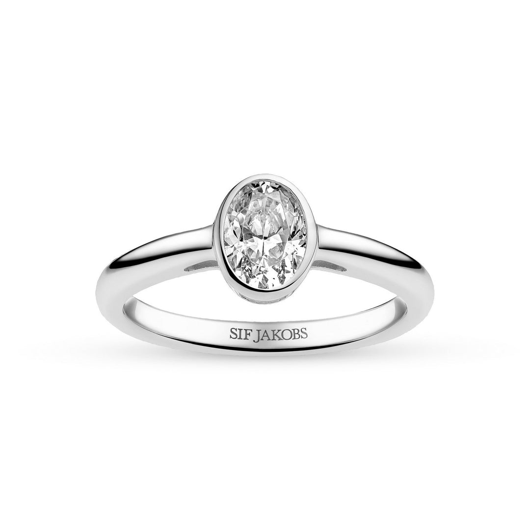 Sif Jakobs 925 Sterling Silver Sardinien Ovale Piccolo Ring SJ-R2795-CZ