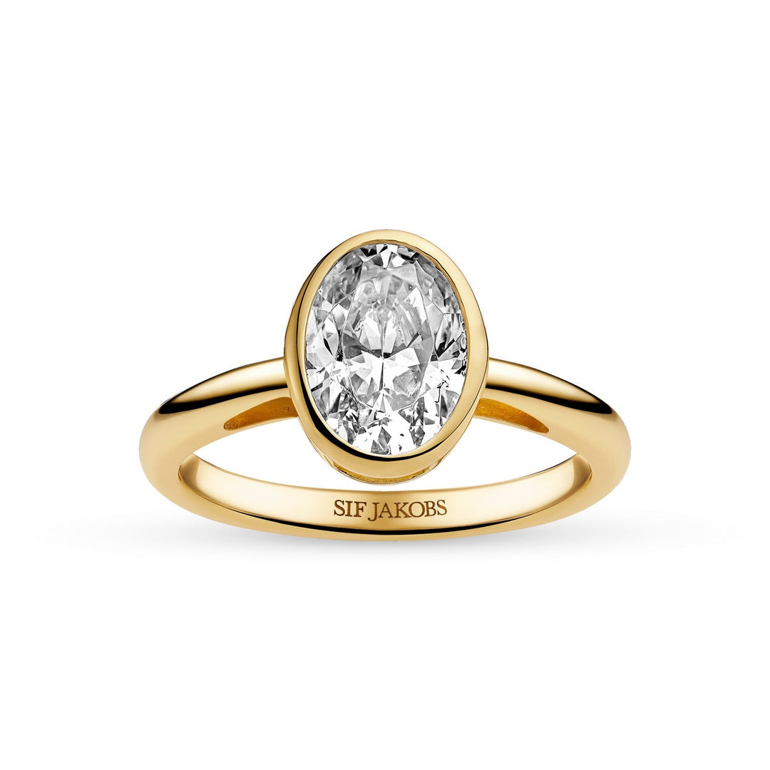 Sif Jakobs 18k Gold Plated Sardinien Ovale Grande Ring SJ-R2796-CZ-YG
