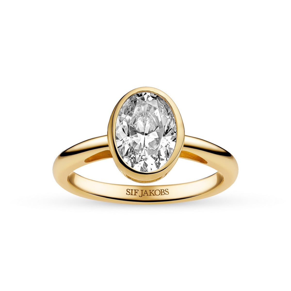 Sif Jakobs 18k Gold Plated Sardinien Ovale Grande Ring SJ-R2796-CZ-YG