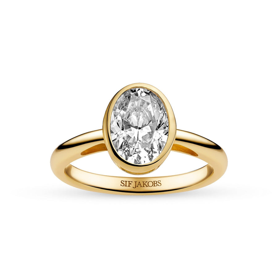 Sif Jakobs 18k Gold Plated Sardinien Ovale Grande Ring SJ-R2796-CZ-YG