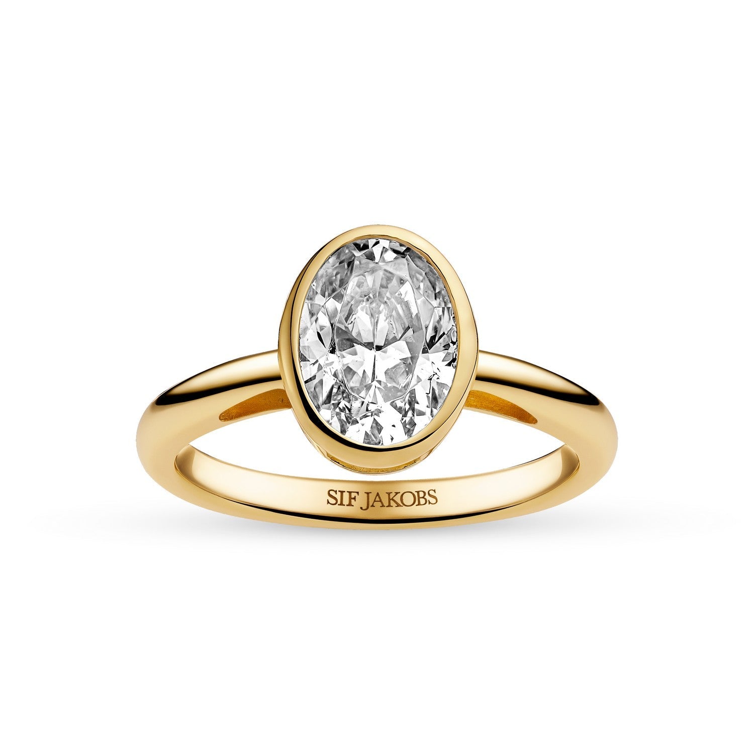 Sif Jakobs 18k Gold Plated Sardinien Ovale Grande Ring SJ-R2796-CZ-YG