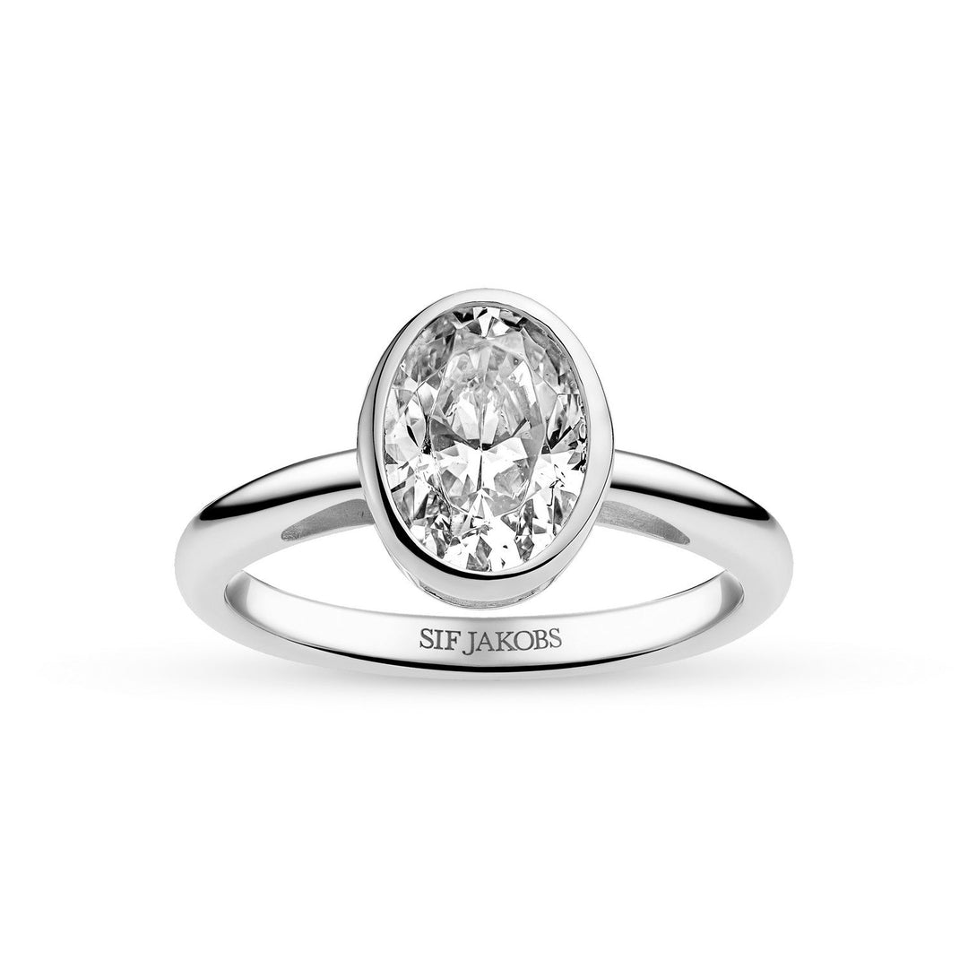 Sif Jakobs 925 Sterling Silver Sardinien Ovale Grande Ring SJ-R2796-CZ
