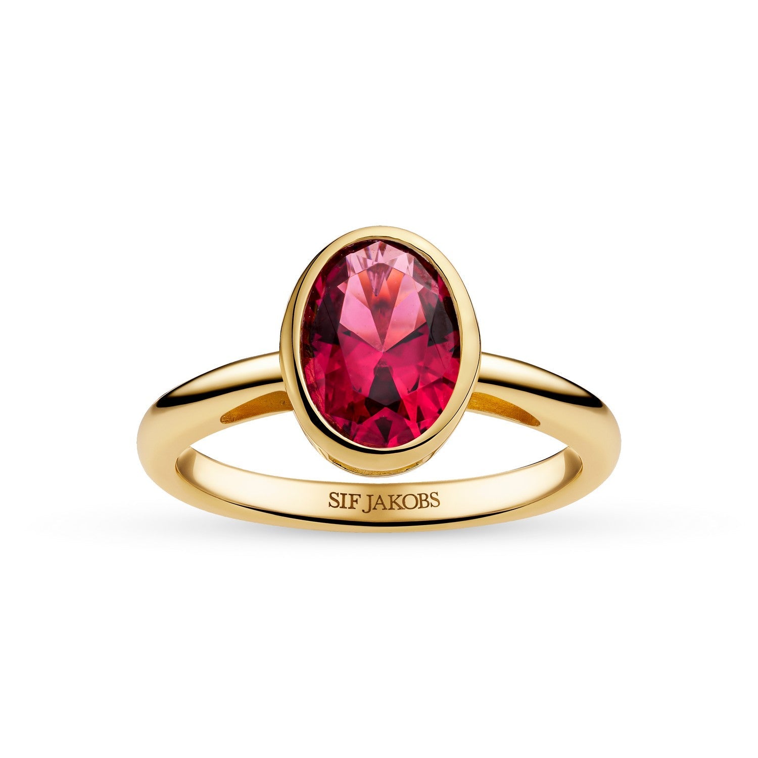 Sif Jakobs 18k Gold Plated Sardinien Ovale Grande Ring SJ-R2796-PKCZ-YG