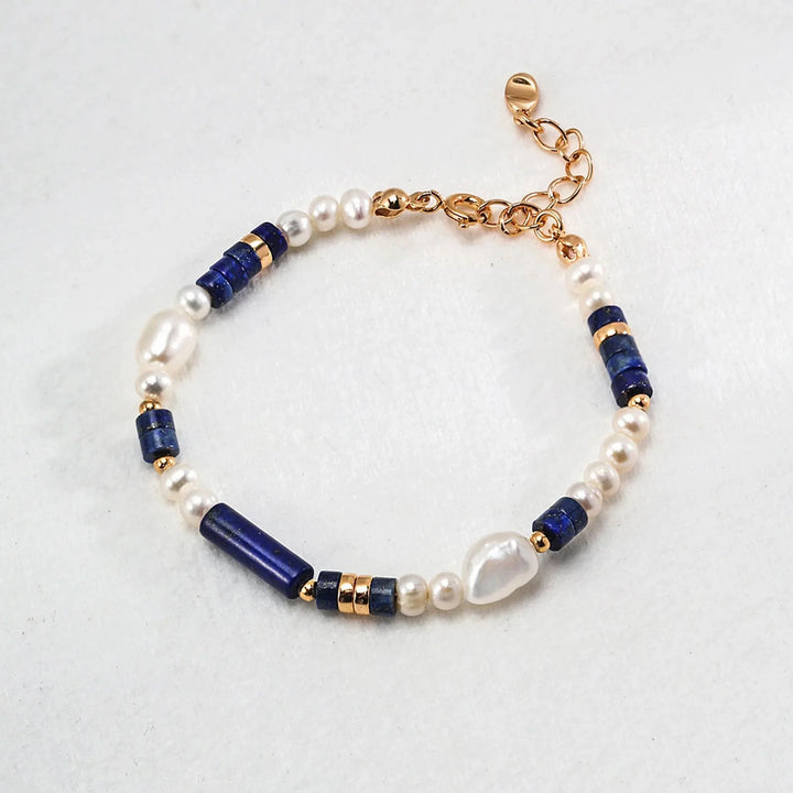 Lapis lazuli Baroque pearl bracelet