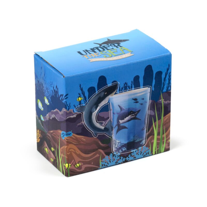 Lisa Parker Shark Decal Ceramic Shaped Handle Mug SMUG08