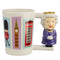 London Souvenir Queen Ceramic Shaped Handle Mug SMUG323