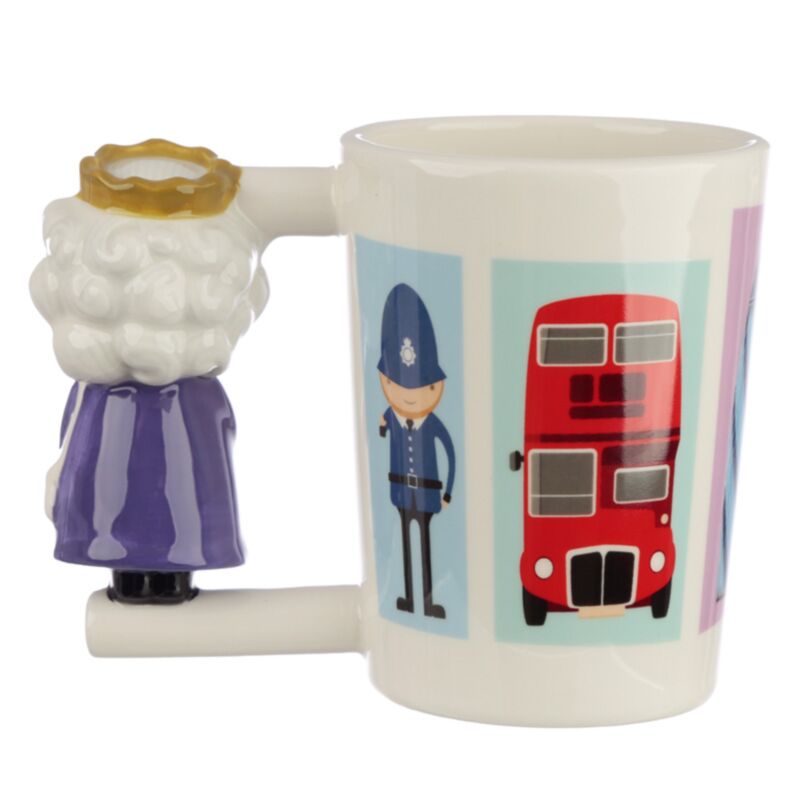 London Souvenir Queen Ceramic Shaped Handle Mug SMUG323