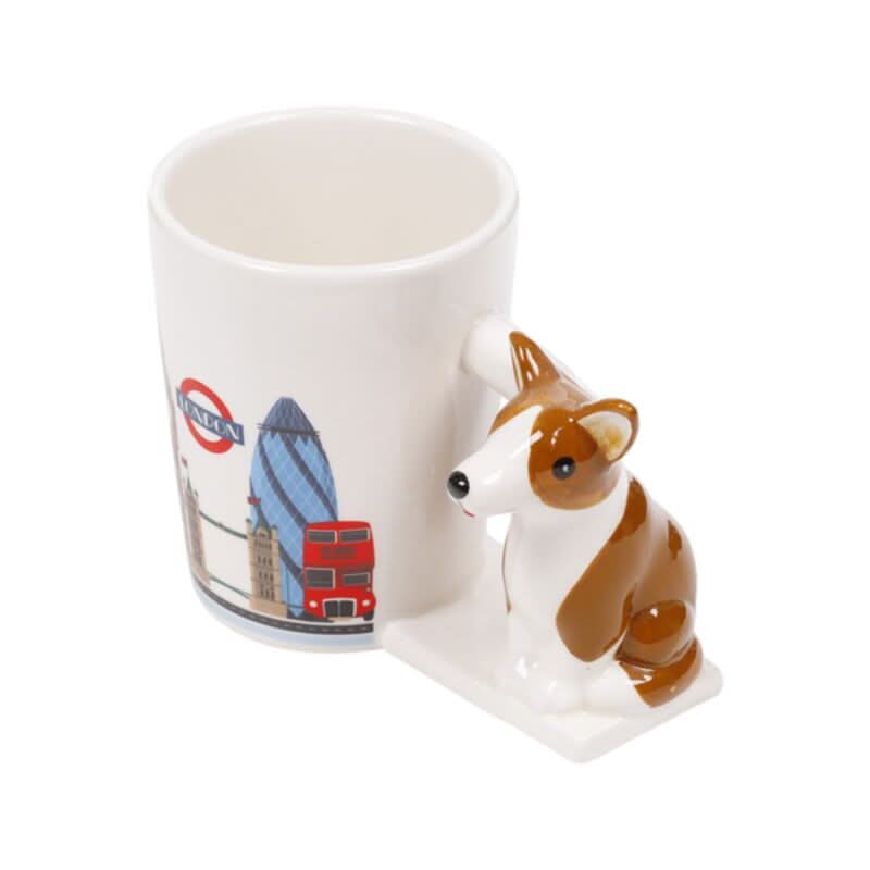 London Souvenir Corgi Ceramic Shaped Handle Mug SMUG412
