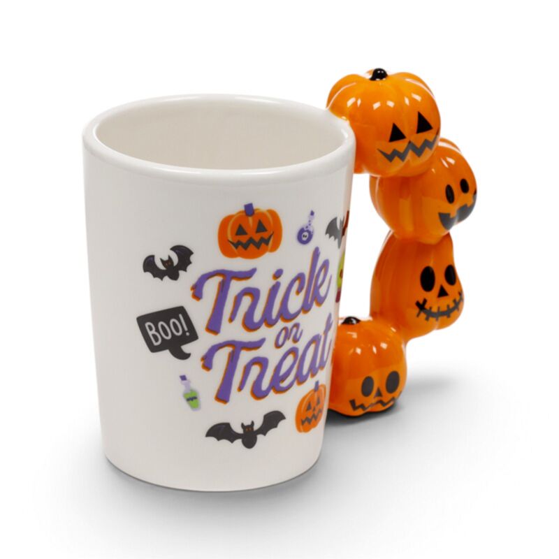 Spooky Trick or Treat Pumpkins Shaped Handle Mug SMUG505