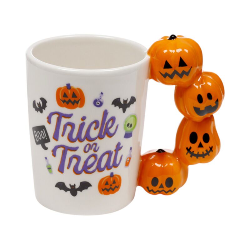 Spooky Trick or Treat Pumpkins Shaped Handle Mug SMUG505