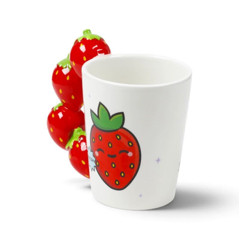 Foodiemals Strawberry Ceramic Shaped Handle Mug SMUG508