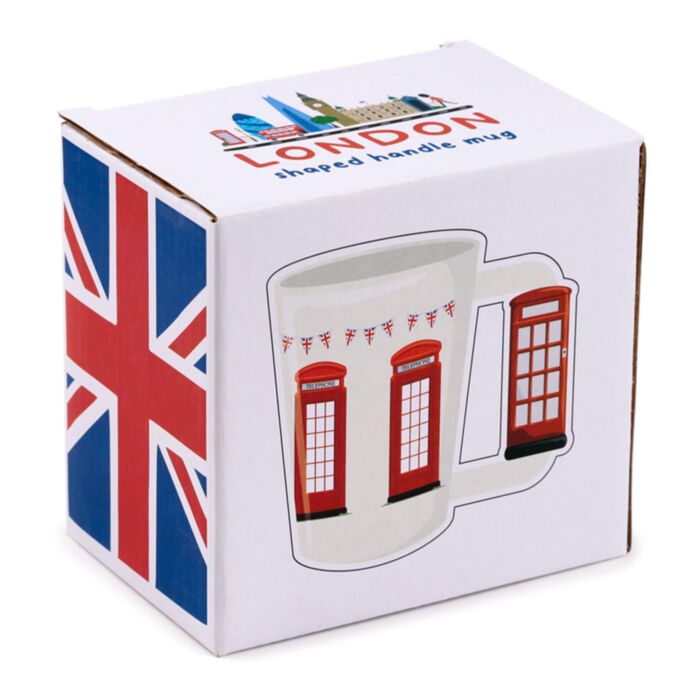 London Icons Red Telephone Box Ceramic Shaped Handle Mug with Decal SMUG87