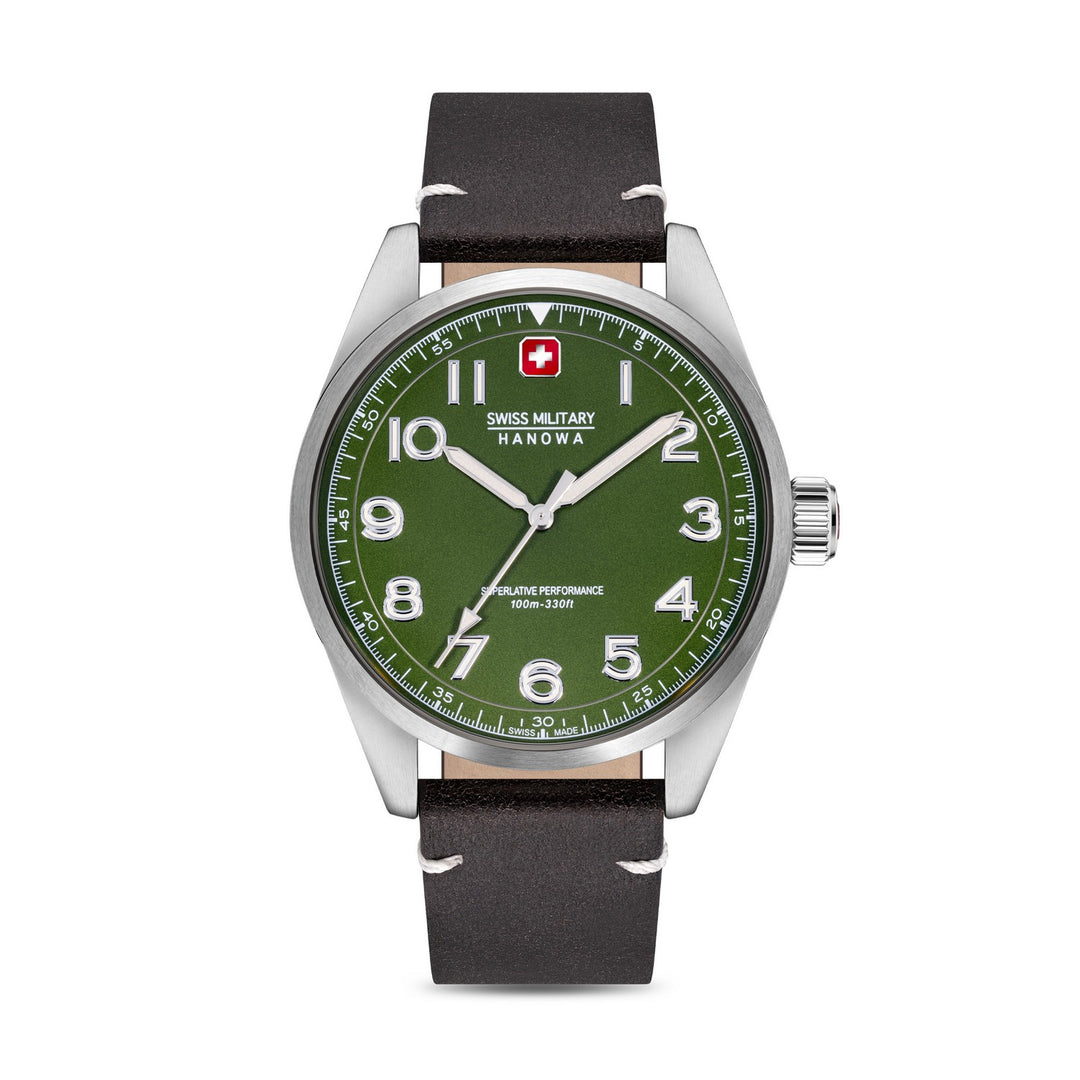 Swiss Military Falcon Black Silver Green Watch SMWGA2100404