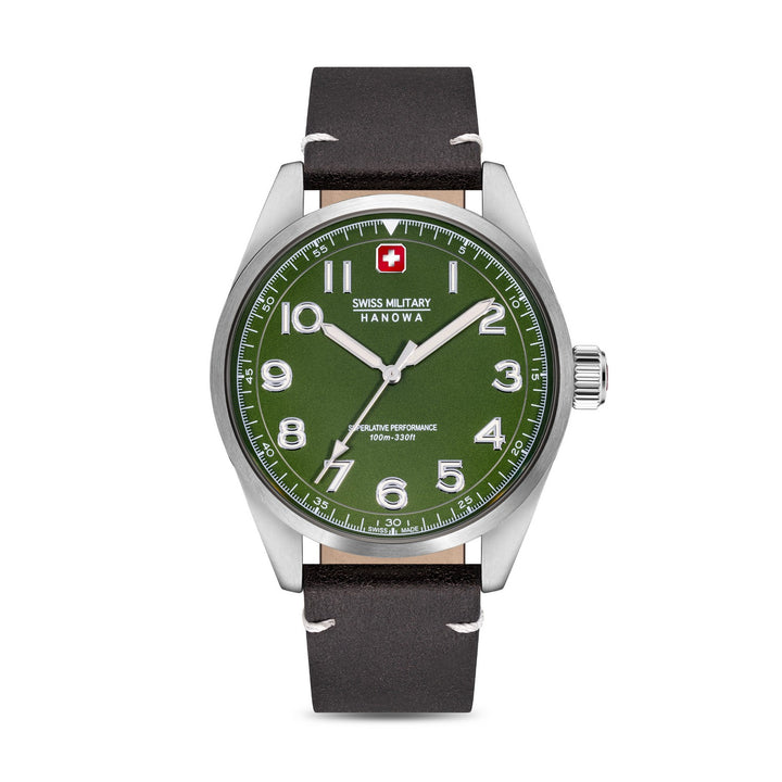 Swiss Military Falcon Black Silver Green Watch SMWGA2100404