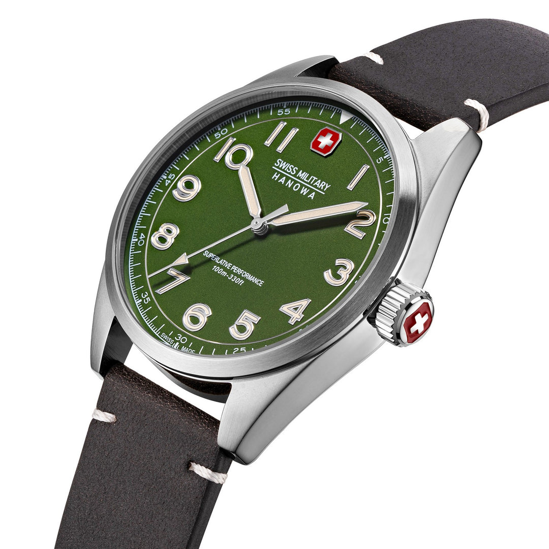 Swiss Military Falcon Black Silver Green Watch SMWGA2100404