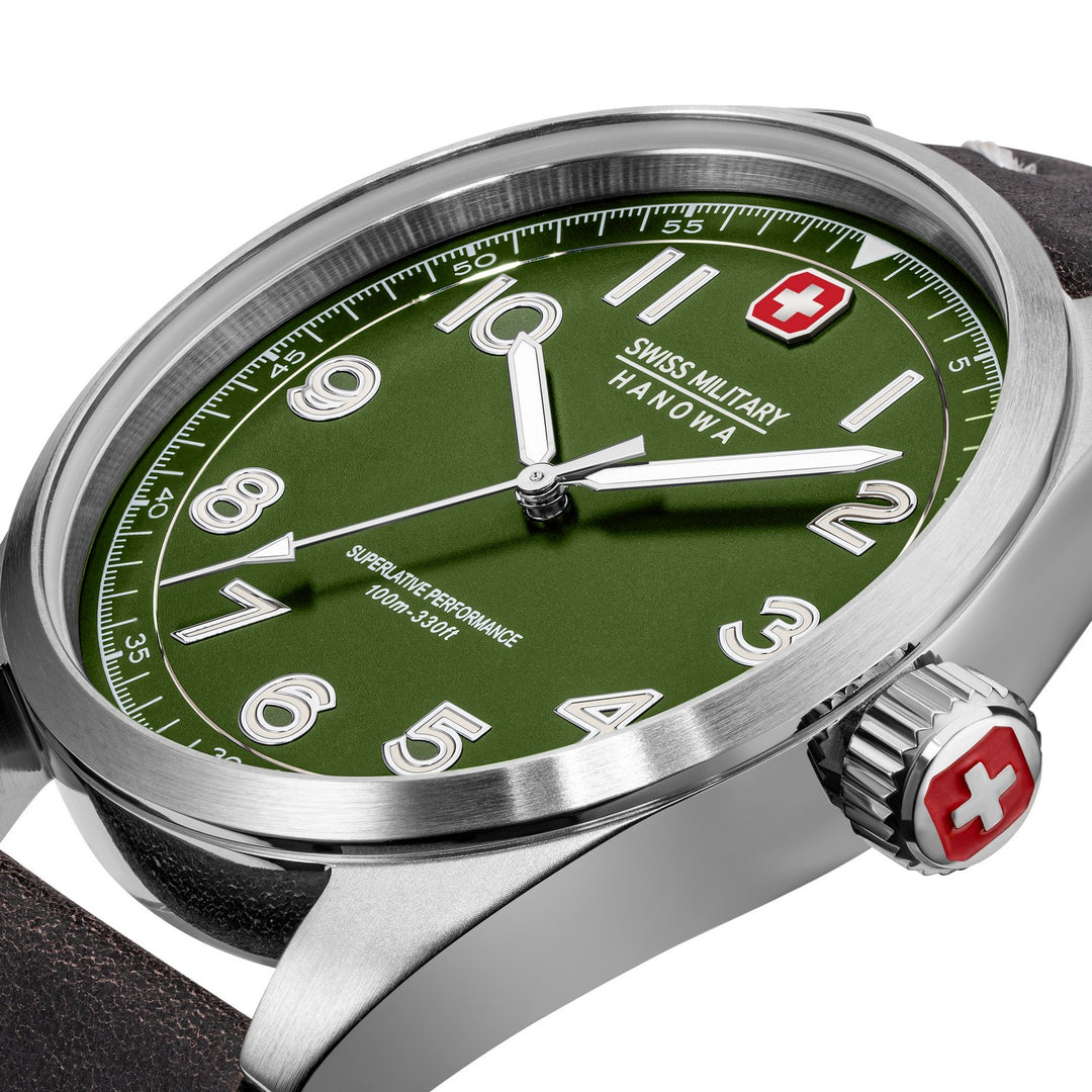 Swiss Military Falcon Black Silver Green Watch SMWGA2100404