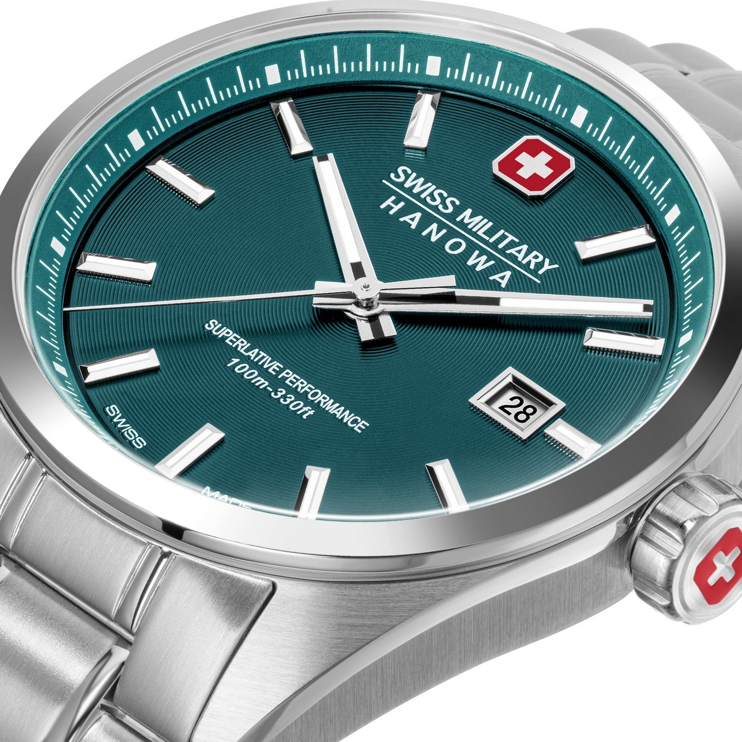 Swiss Military Pioneer Silver Green Watch SMWGH0004104