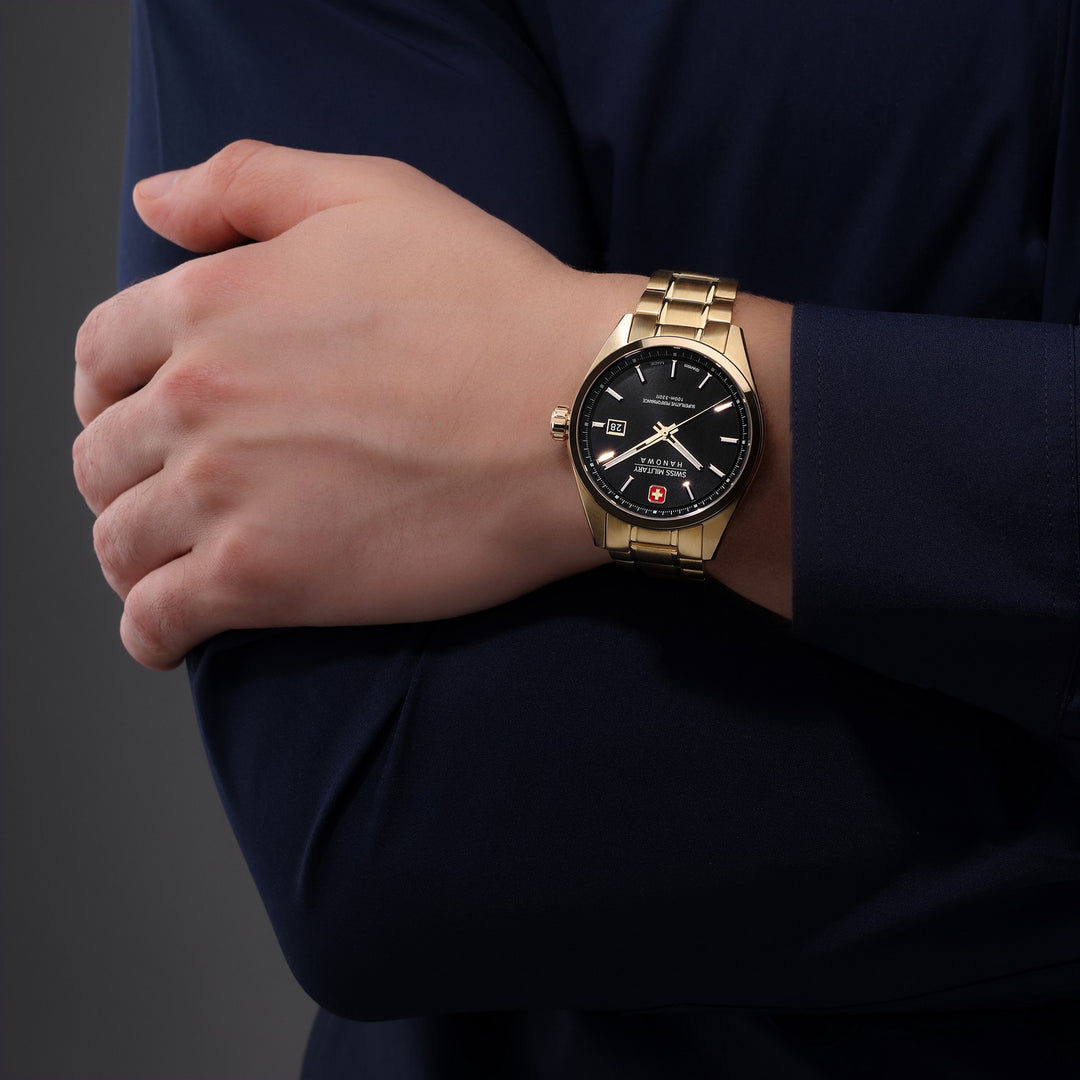 Swiss Military Pioneer Gold Black Watch SMWGH0004110