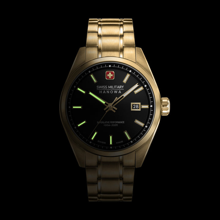 Swiss Military Pioneer Gold Black Watch SMWGH0004110
