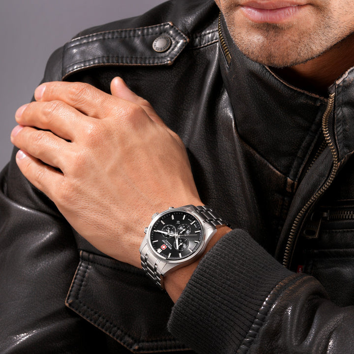 Swiss Military Hanowa Airman First Class 43 mm Black Dial Watch SMWGI0003102