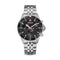 Swiss Military Hanowa watch with silver metal strap on a white background