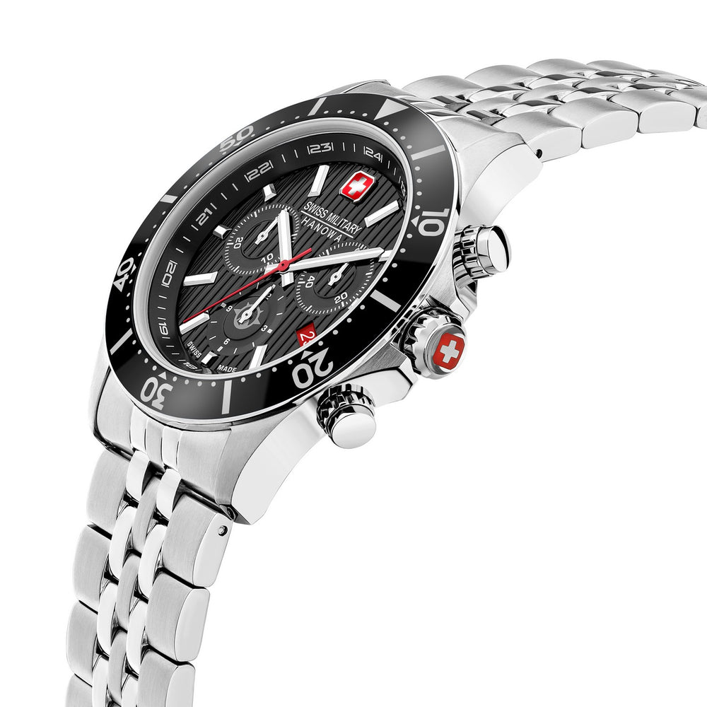 Swiss Military Flagship X Chrono Silver Black Watch SMWGI2100701