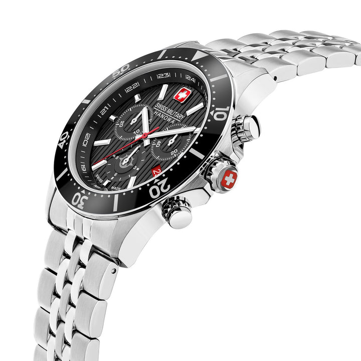 Swiss Military Flagship X Chrono Silver Black Watch SMWGI2100701